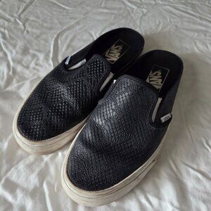 Vans Women's Black Textured Slip-On Sneakers